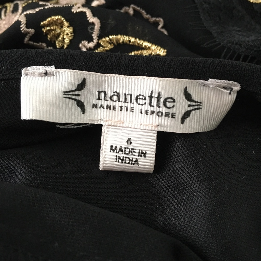 NWOT Nanette Lepore Embroidered Lace Chiffon Dress - Picture 7 of 8